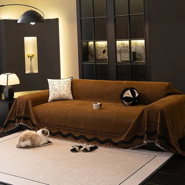 Sora Line Tasseled Sofa Cover