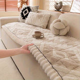 Thick Winter Quilted Plush Couch Cover