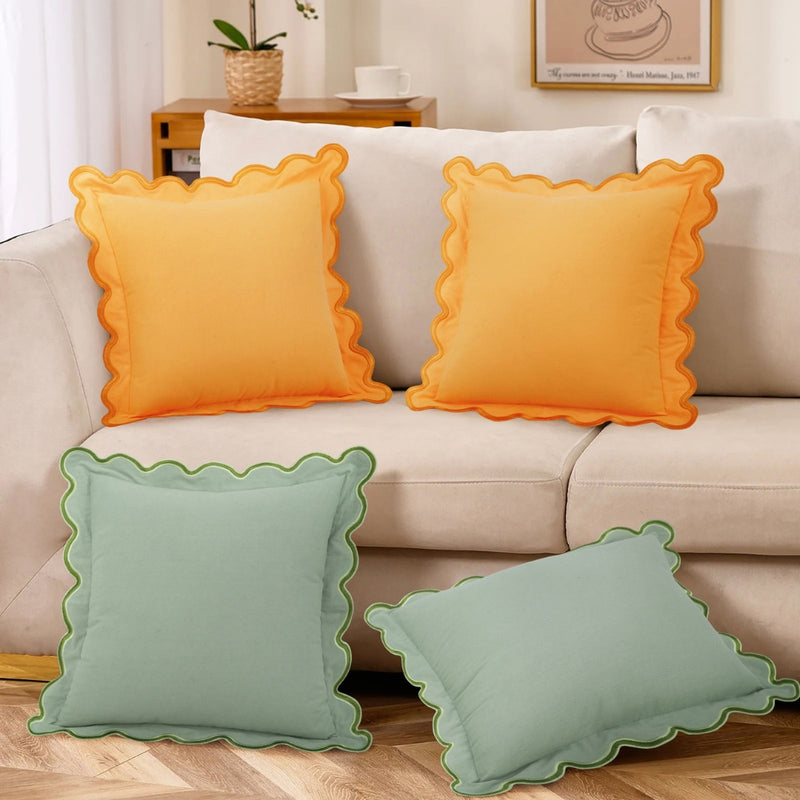 Wave Edge Cotton Cushion Cover