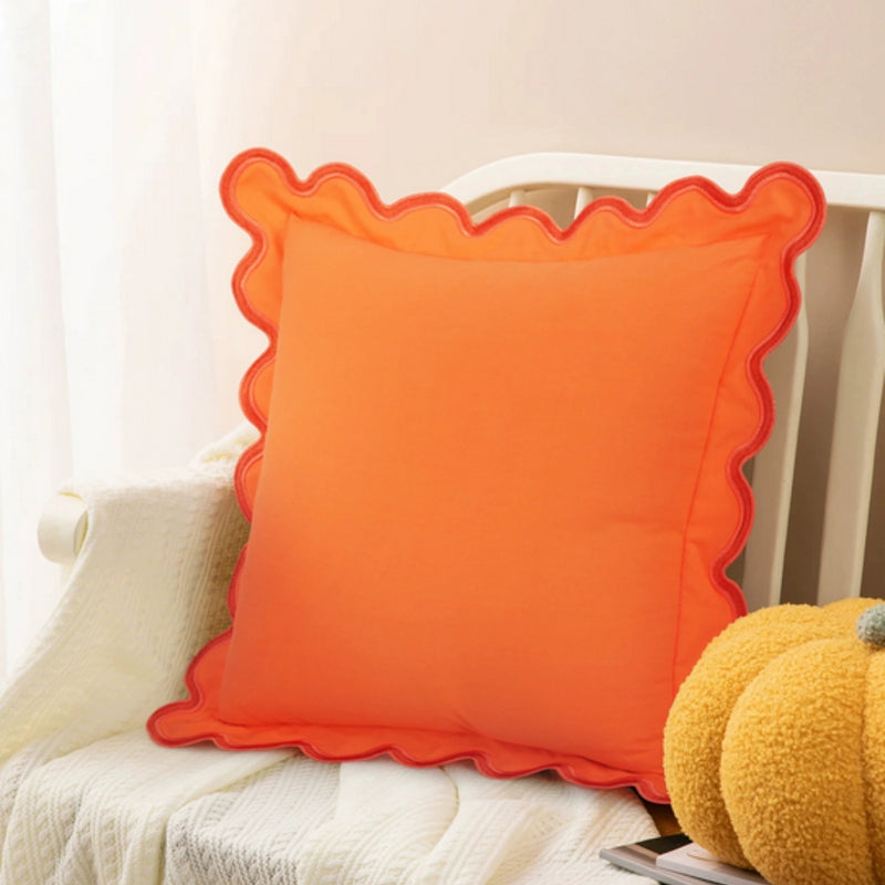 Wave Edge Cotton Cushion Cover