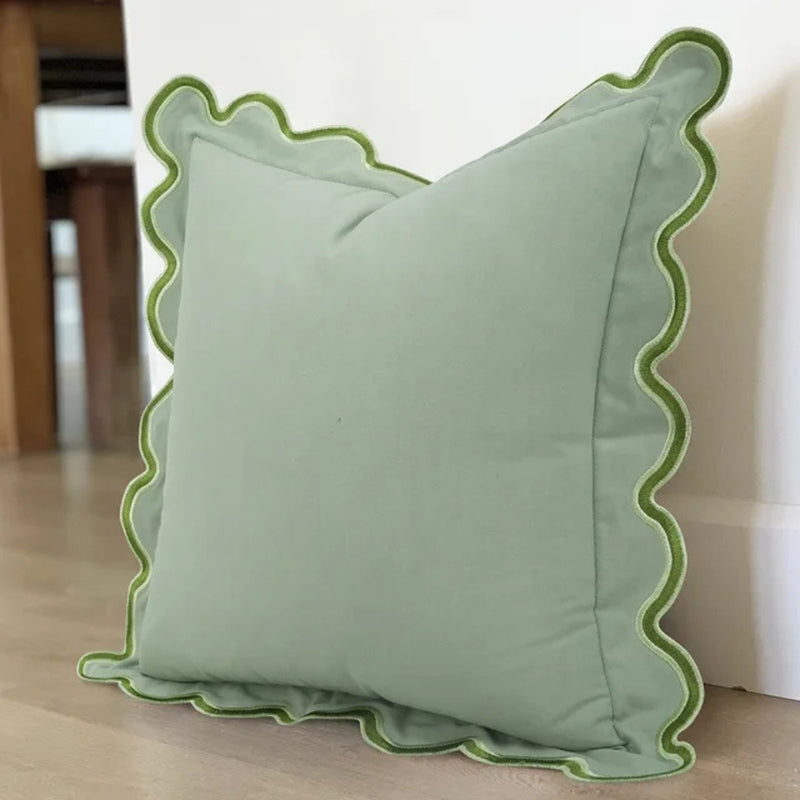 Wave Edge Cotton Cushion Cover