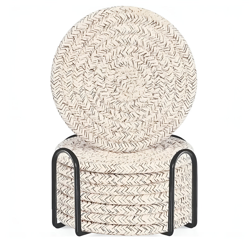 Woven Whirl Coaster Set | 8Pcs Set