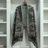 Paisley Elegance Winter Poncho Shawl