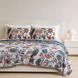 Rustic Artistic Flora Blanket | 100% Cotton Floral Blanket