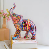 Artistic Elephant Graffiti Figurine