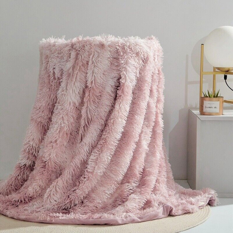 Fuzzy Faux Fur Blanket Throw