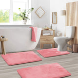 Luxurious Velvet Memory Foam Bath Mat - 3PCS Set